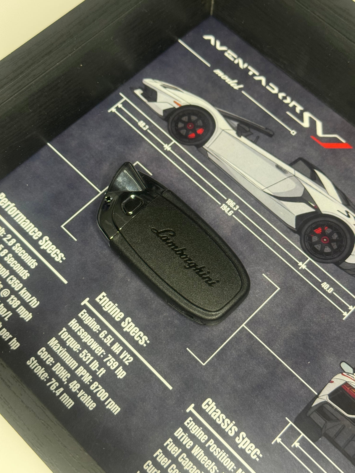 Lamborghini Aventador SVJ Key Blueprint Frame