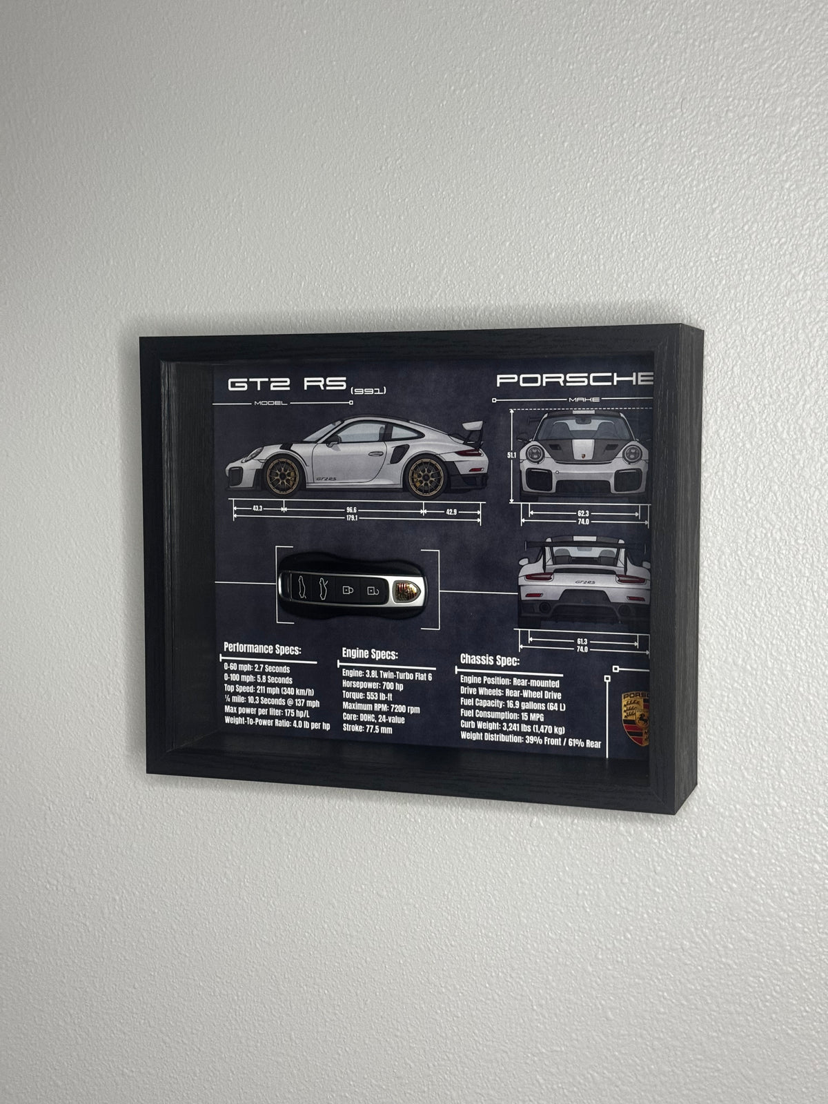 Porsche 911 GT2 RS (991) Key Blueprint Frame
