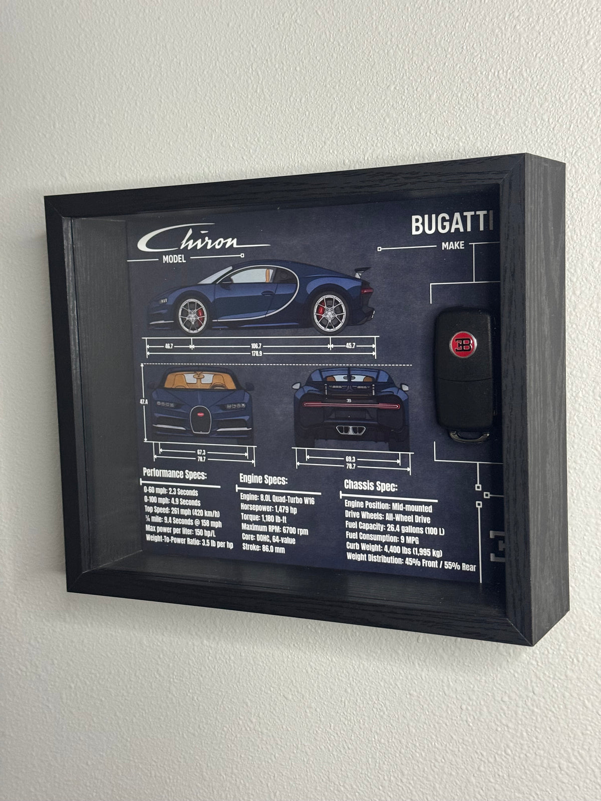 Bugatti Chiron Key Blueprint Frame