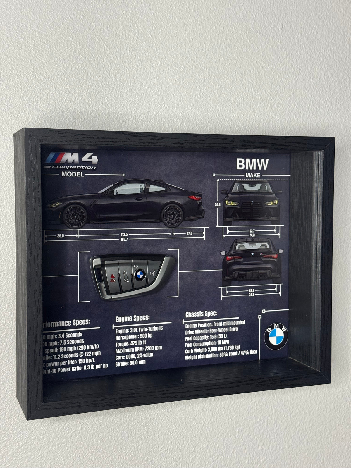 BMW M4 Competition Key Blueprint Frame