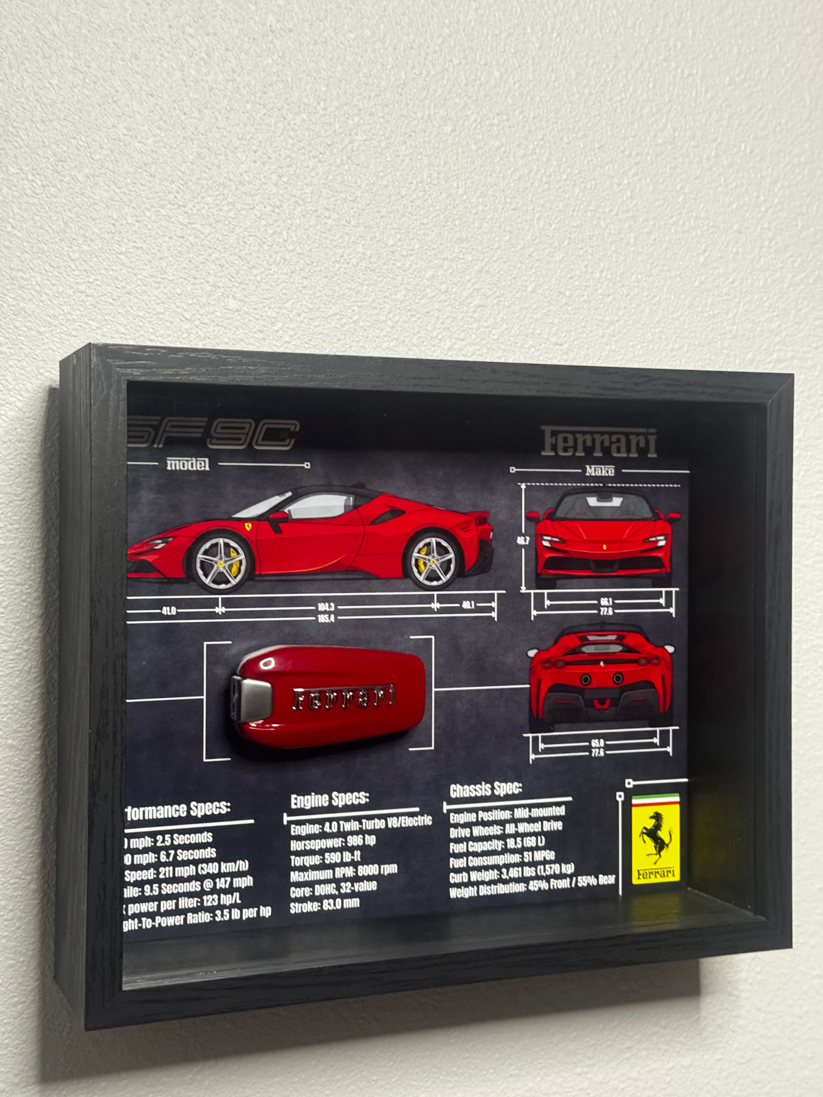 Ferrari SF90 Key Blueprint Frame