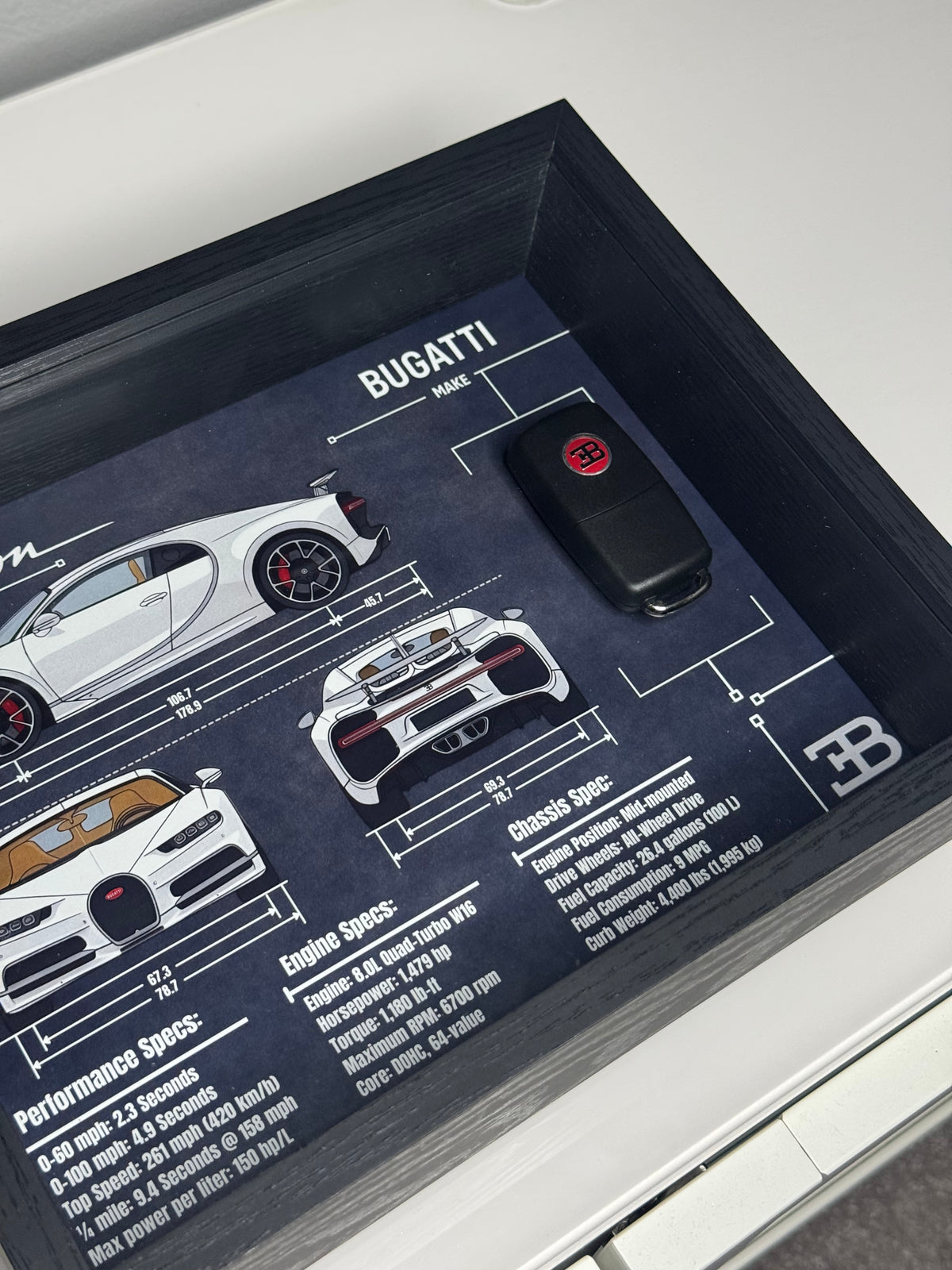 Bugatti Chiron Key Blueprint Frame