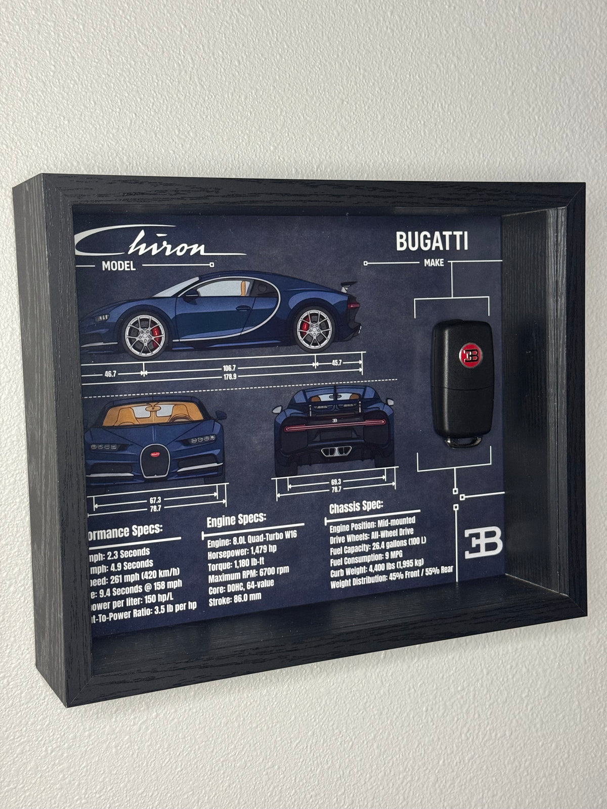 Bugatti Chiron Key Blueprint Frame