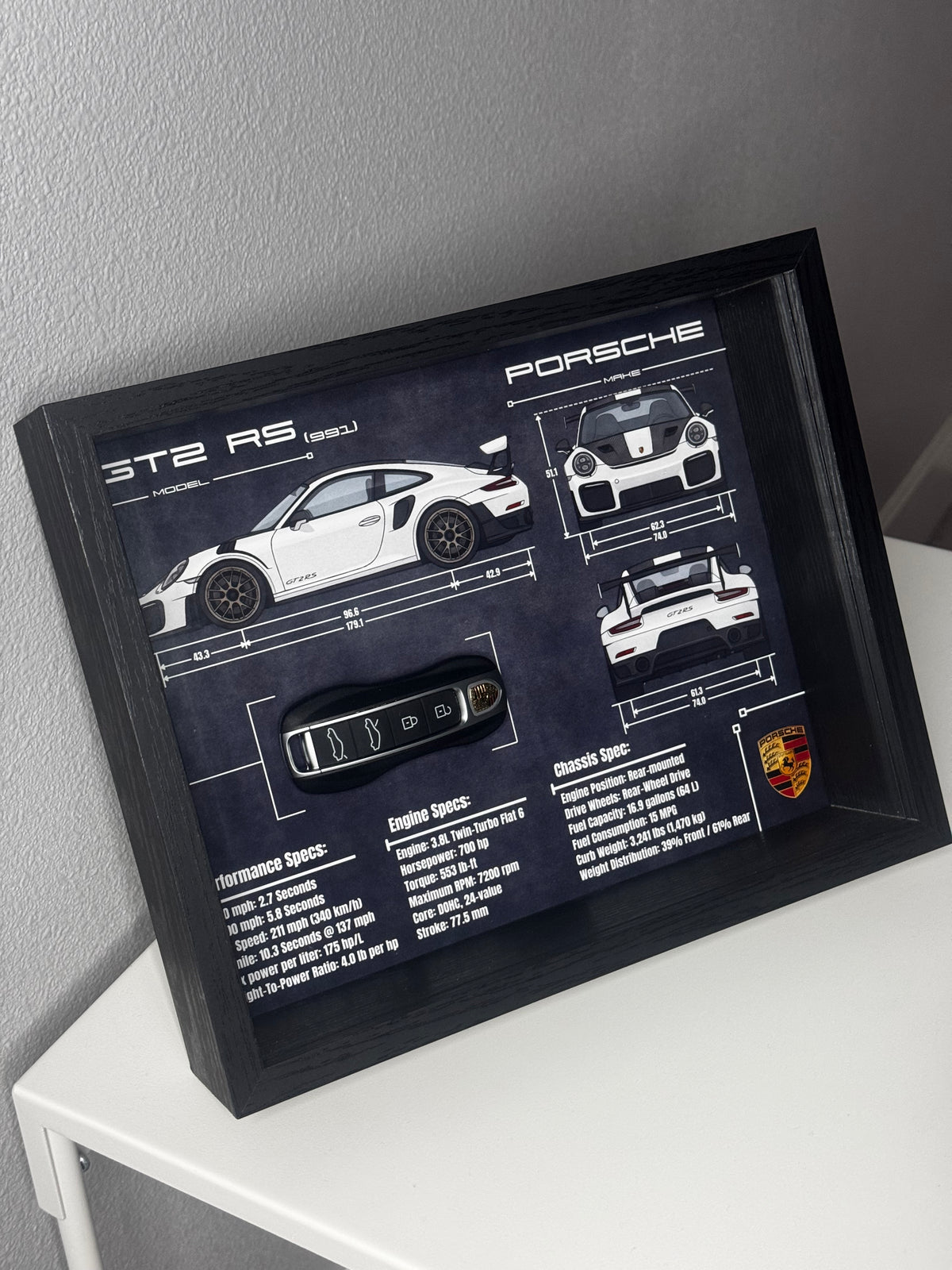 Porsche 911 GT2 RS (991) Key Blueprint Frame