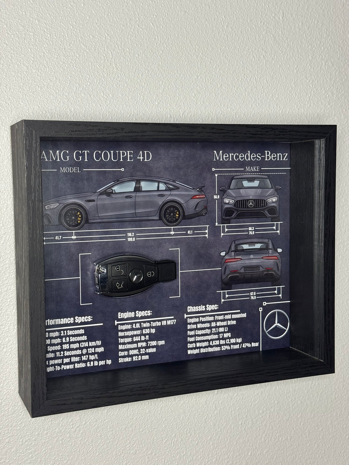 Mercedes-Benz AMG GT 4D Key Blueprint Frame