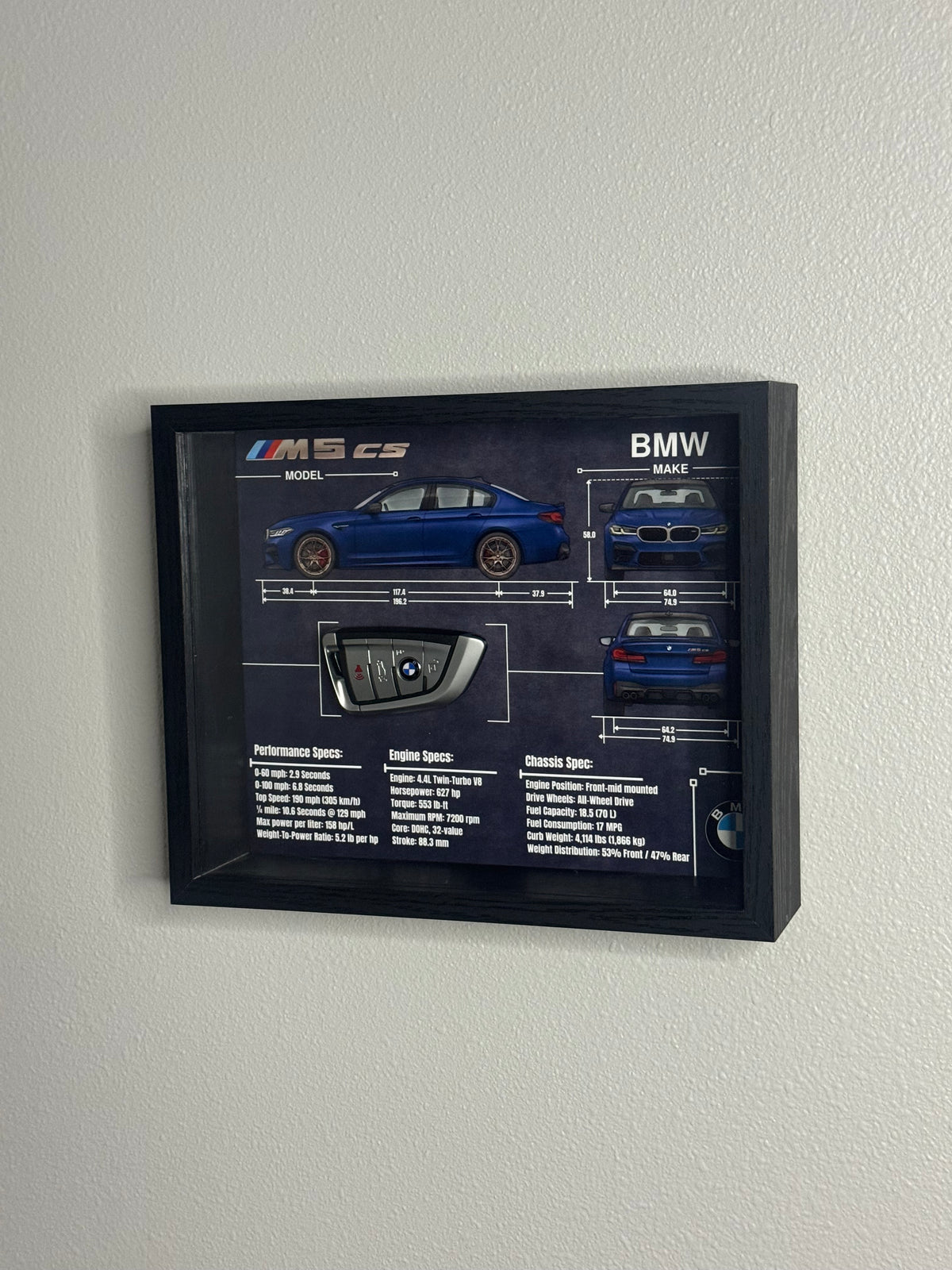 BMW M5 CS Key Blueprint Frame