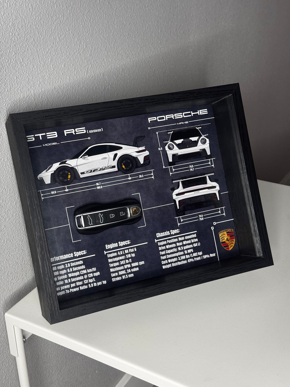 Porsche 911 GT3 RS (992) Key Blueprint Frame