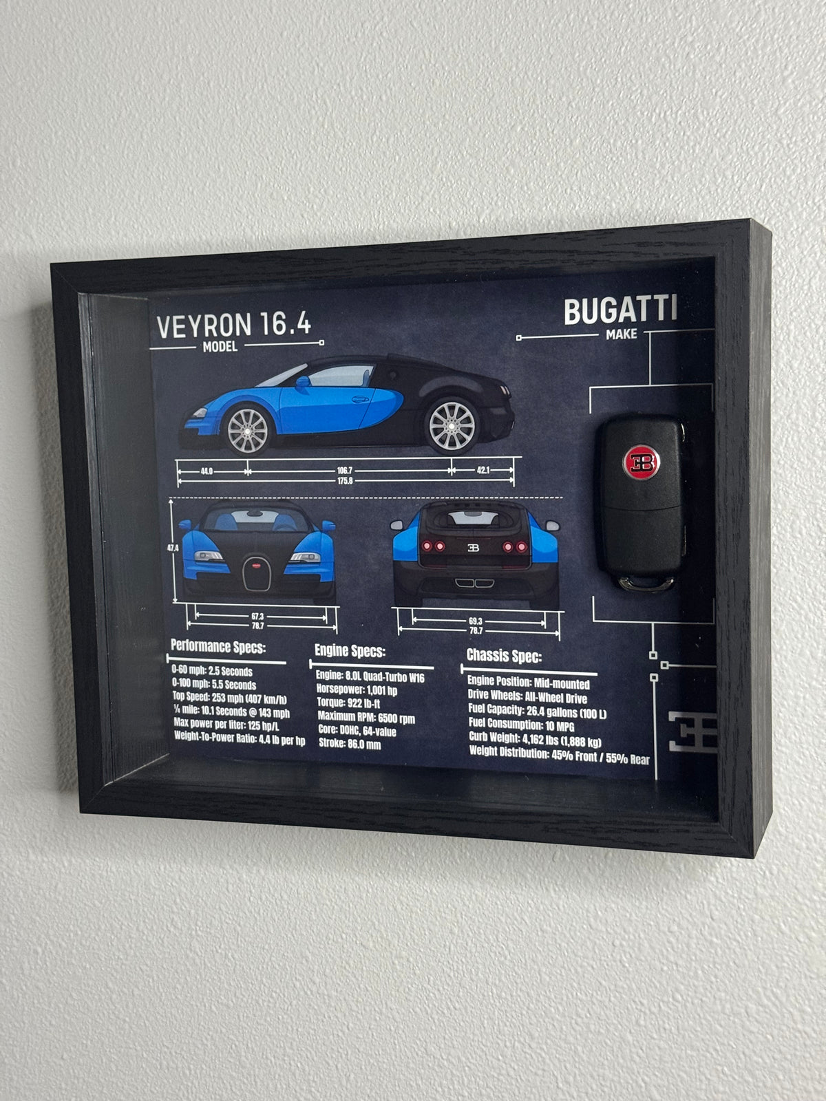 Bugatti Veyron Key Blueprint Frame