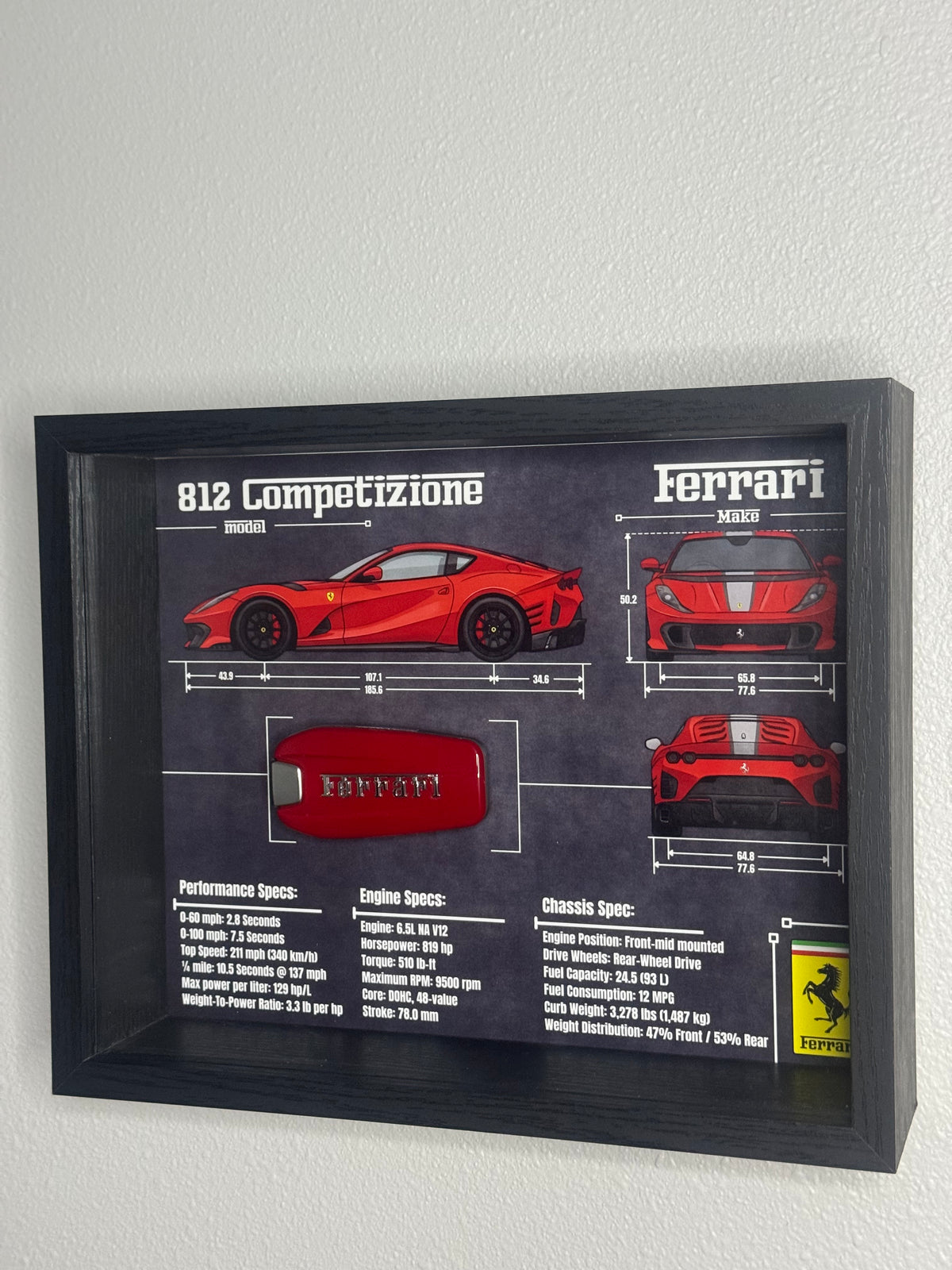 Ferrari 812 competizione Key Blueprint Frame