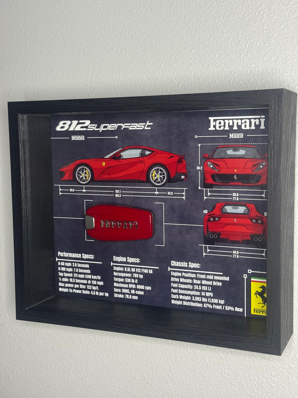 Ferrari 812 Superfast Key Blueprint Frame