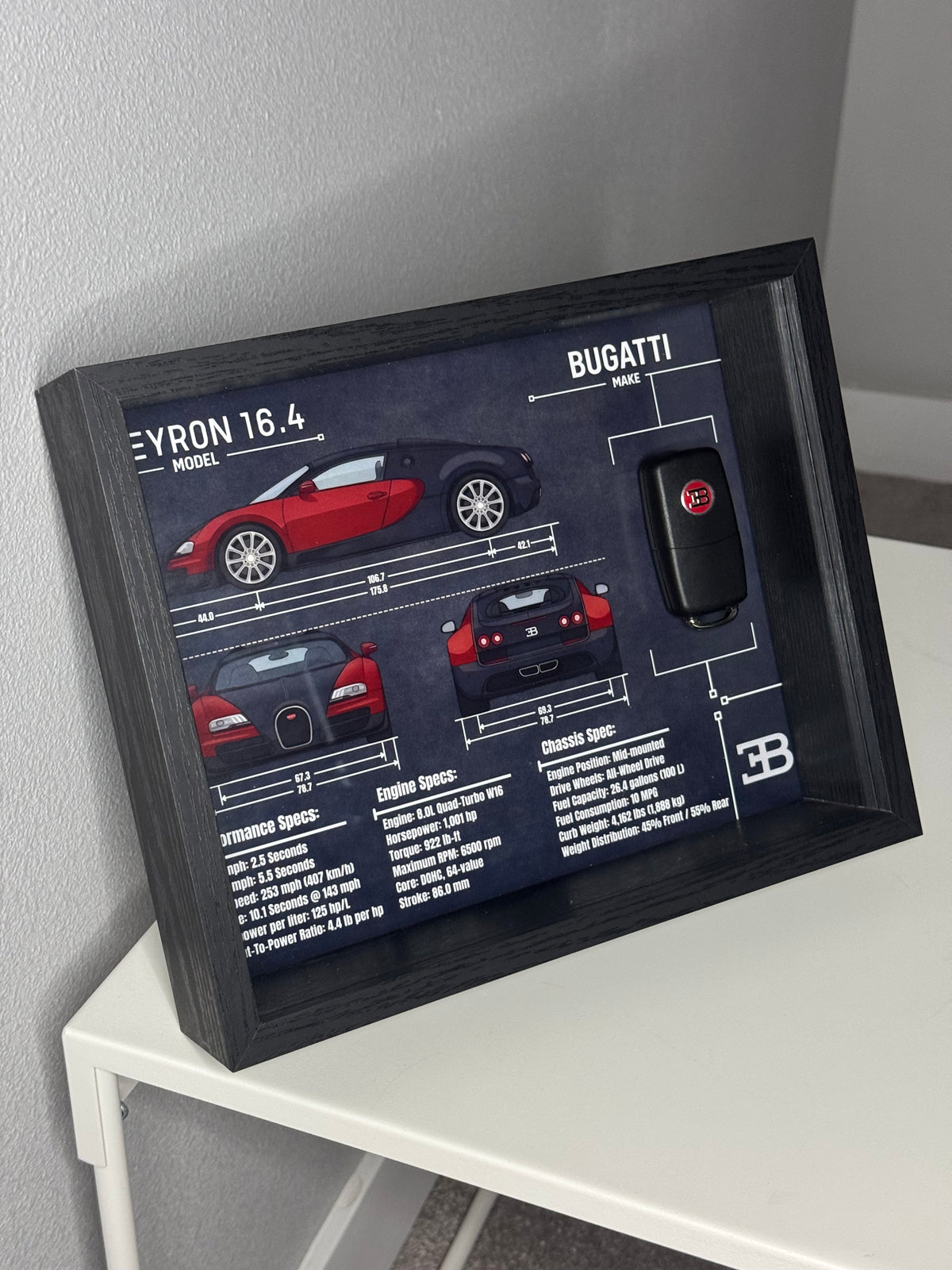 Bugatti Veyron Key Blueprint Frame