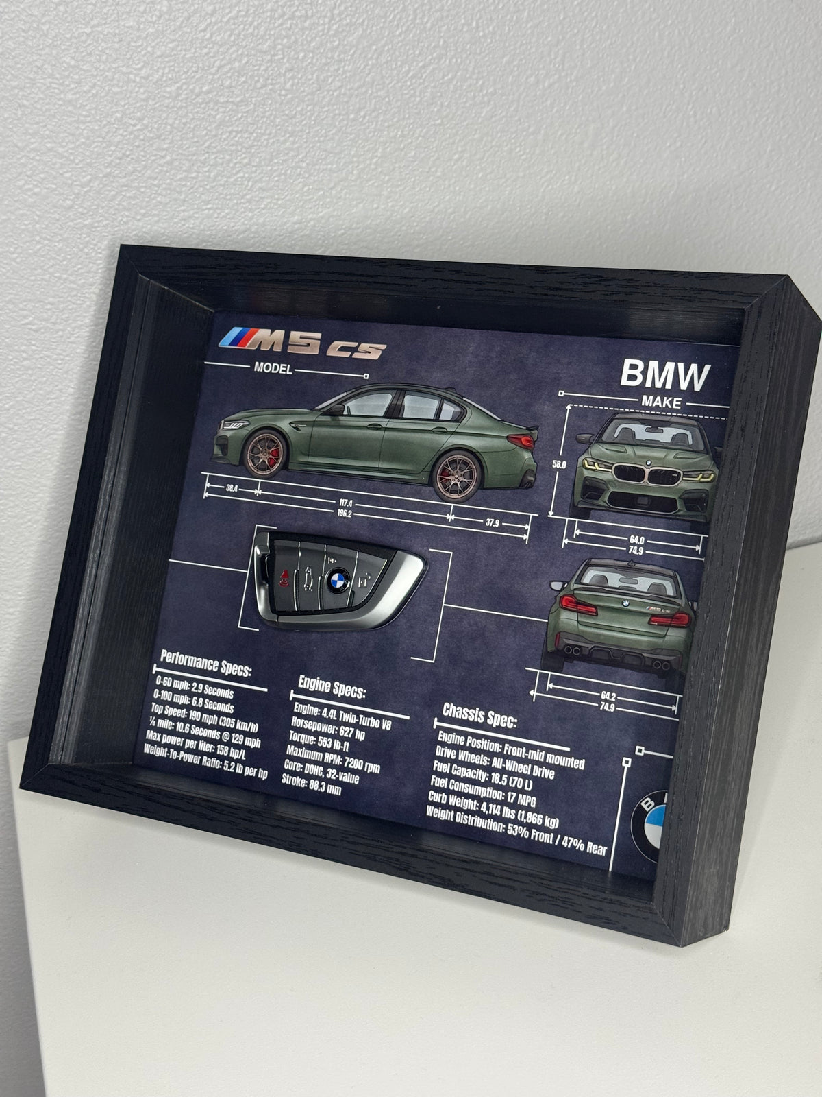 BMW M5 CS Key Blueprint Frame