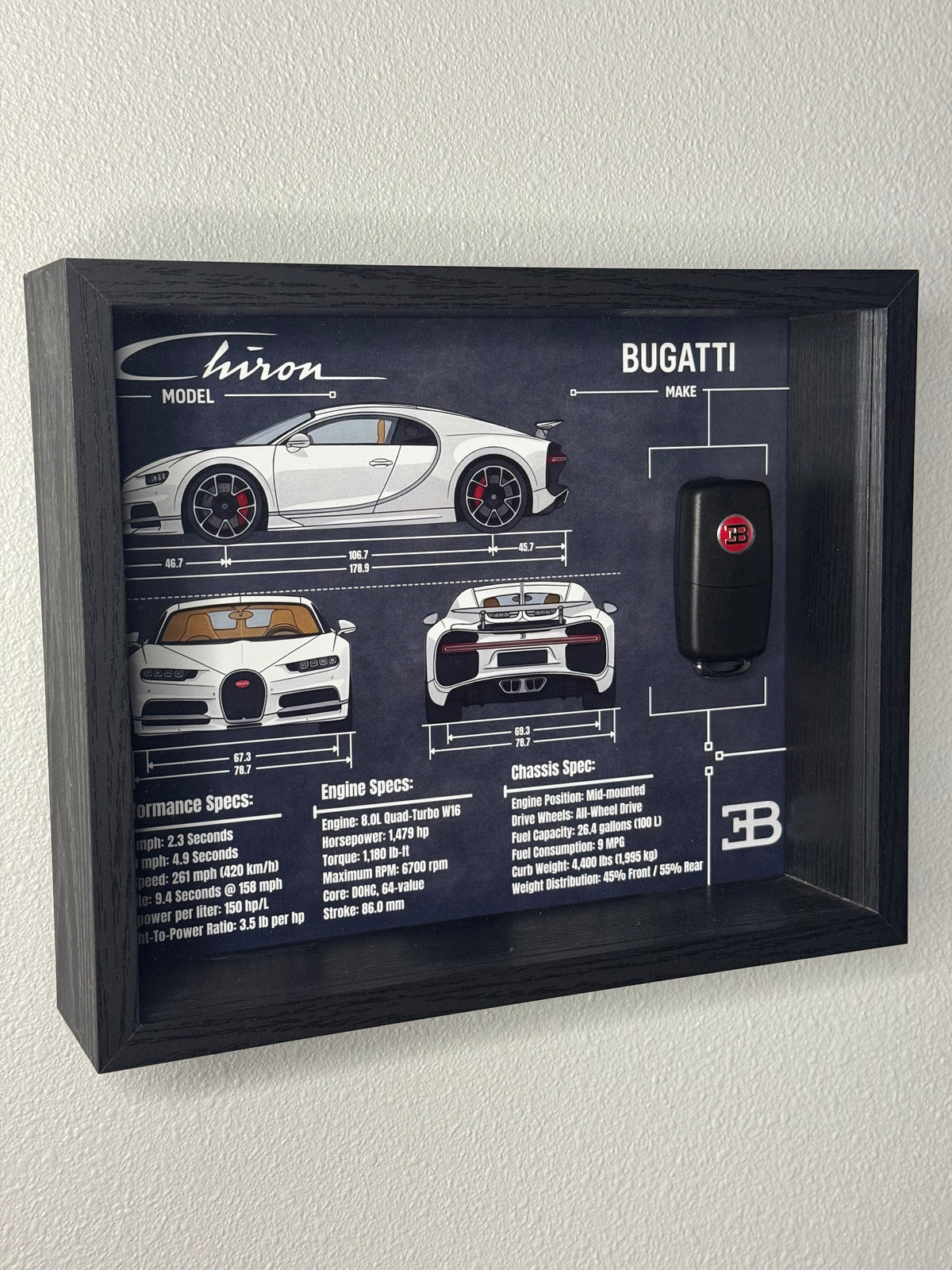 Bugatti Chiron Key Blueprint Frame