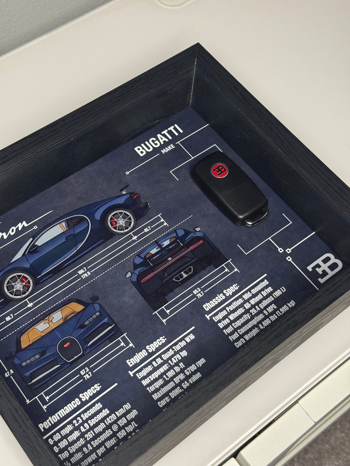 Bugatti Chiron Key Blueprint Frame