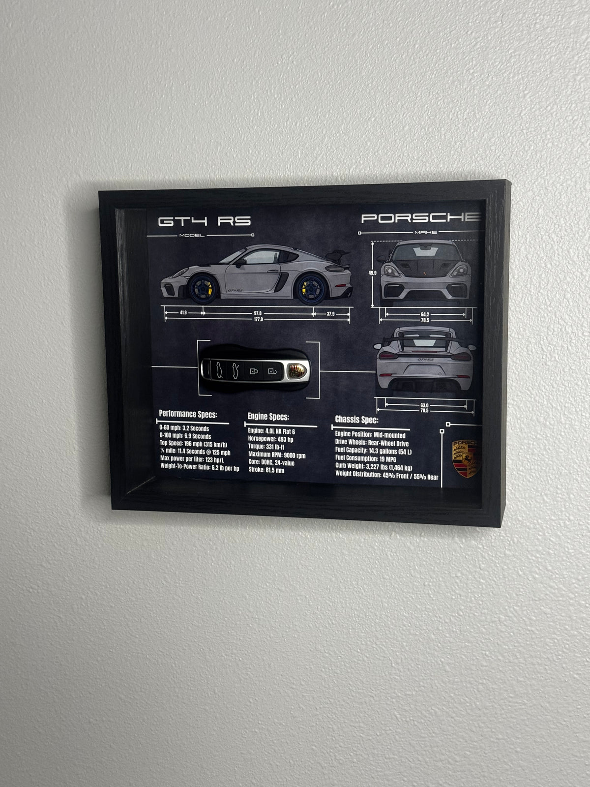 Porsche 911 GT4 RS Key Blueprint Frame