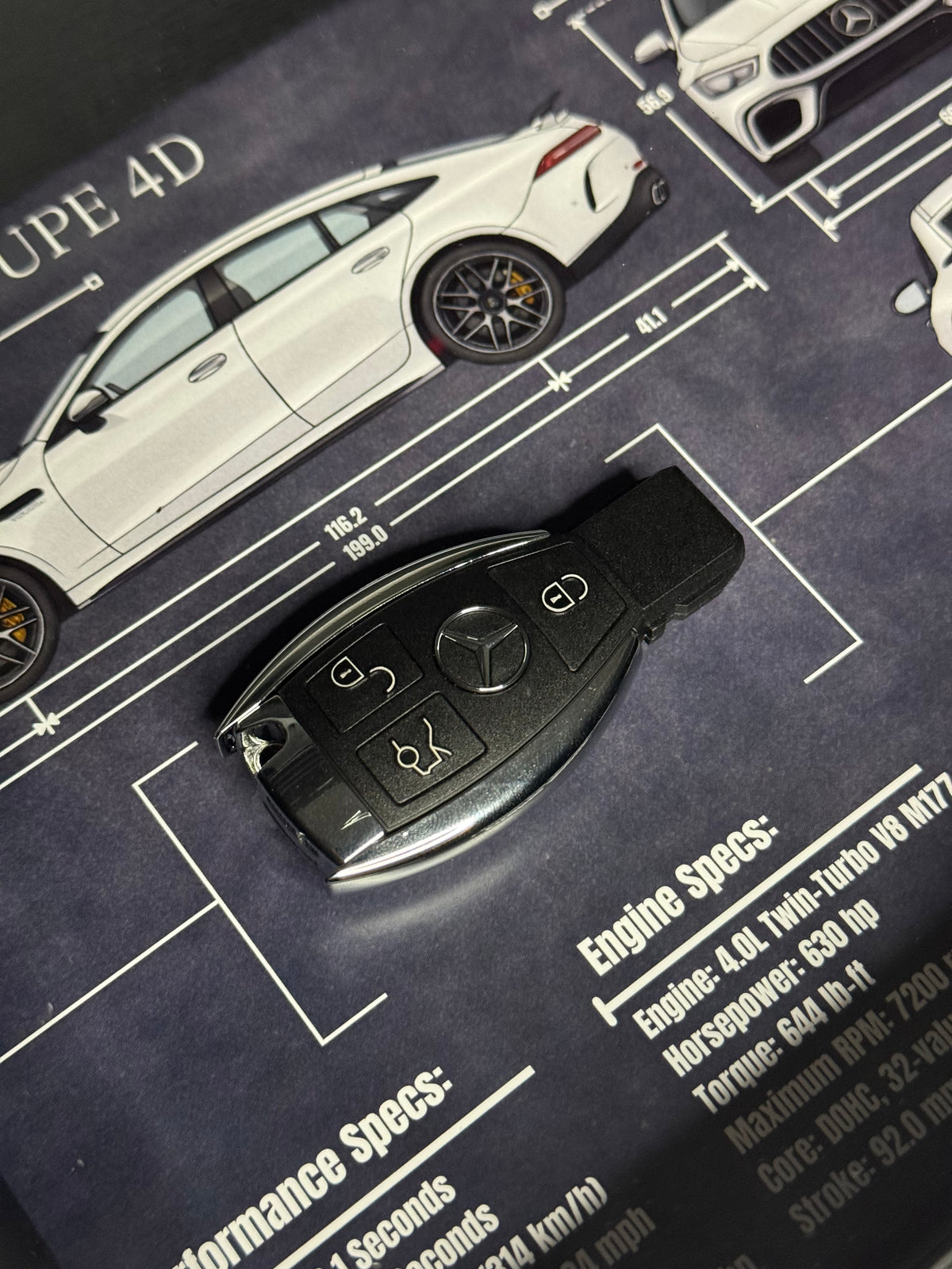 Mercedes-Benz AMG GT 4D Key Blueprint Frame