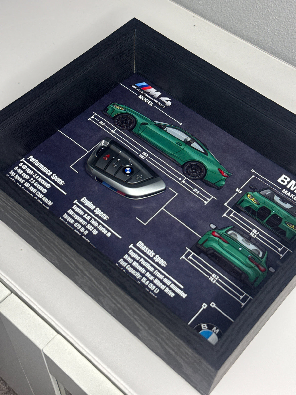 BMW M4 Competition Key Blueprint Frame