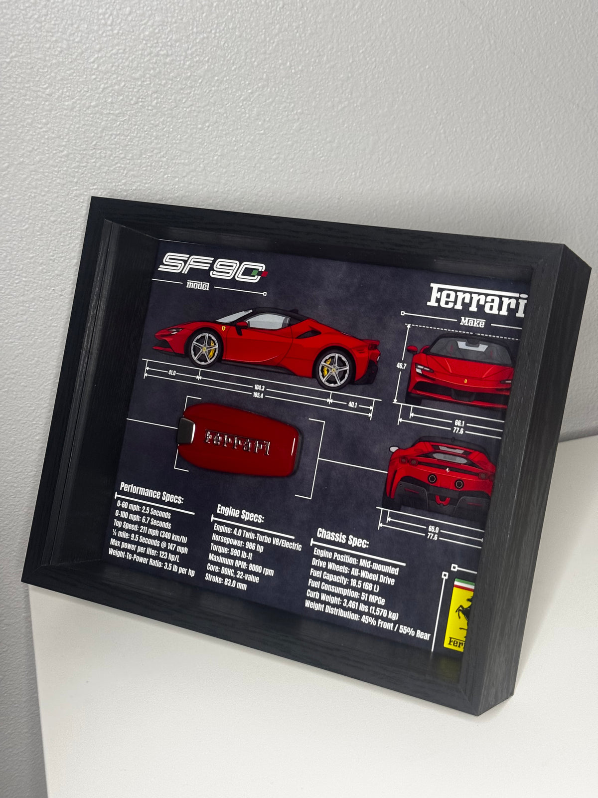 Ferrari SF90 Key Blueprint Frame