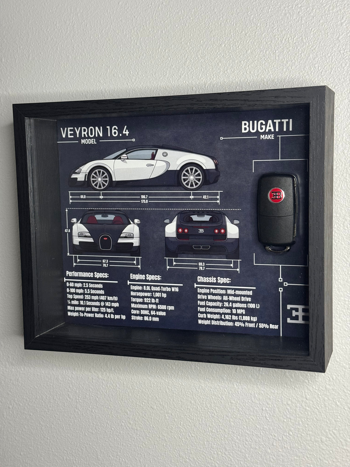 Bugatti Veyron Key Blueprint Frame