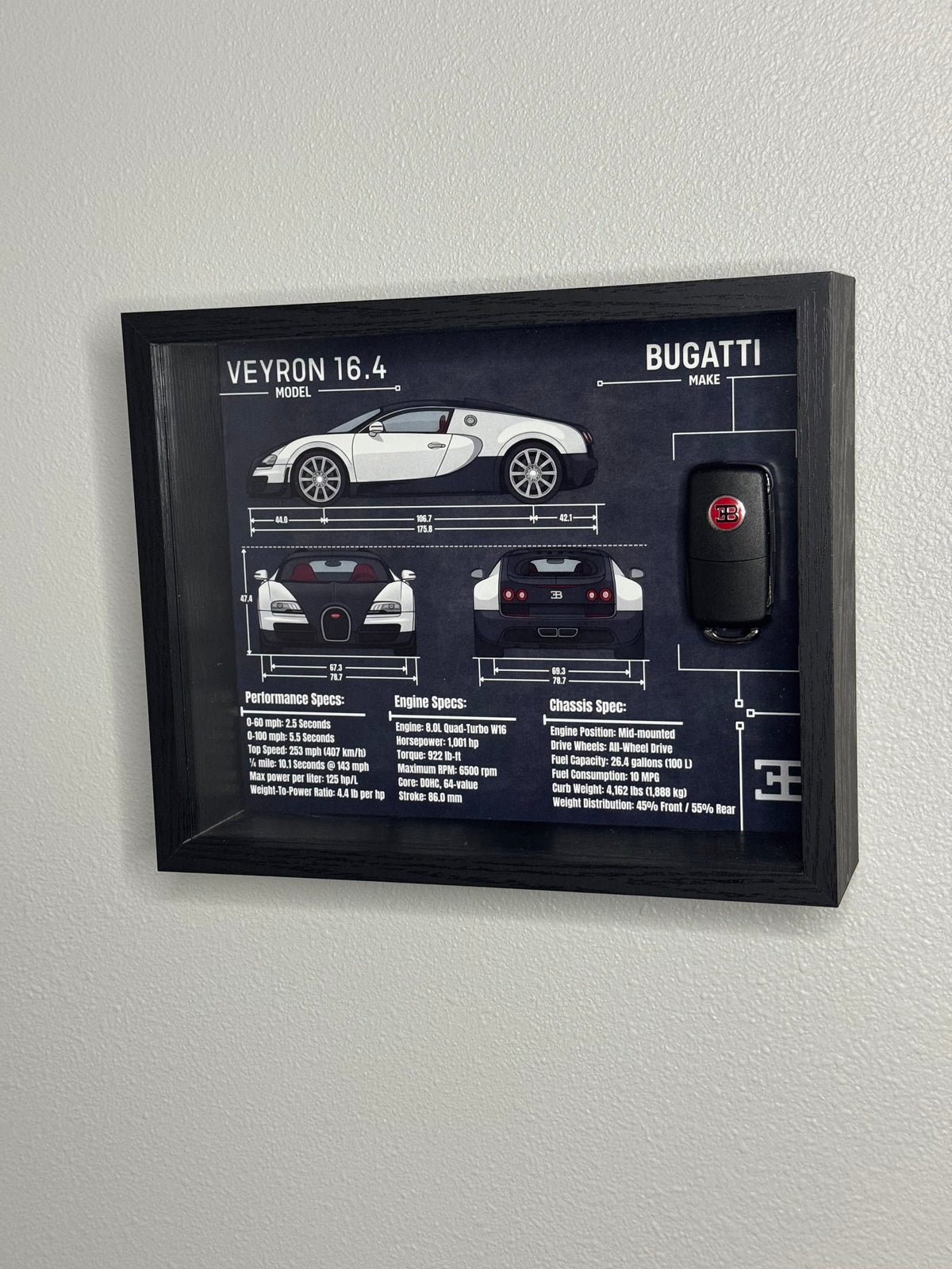 Bugatti Veyron Key Blueprint Frame