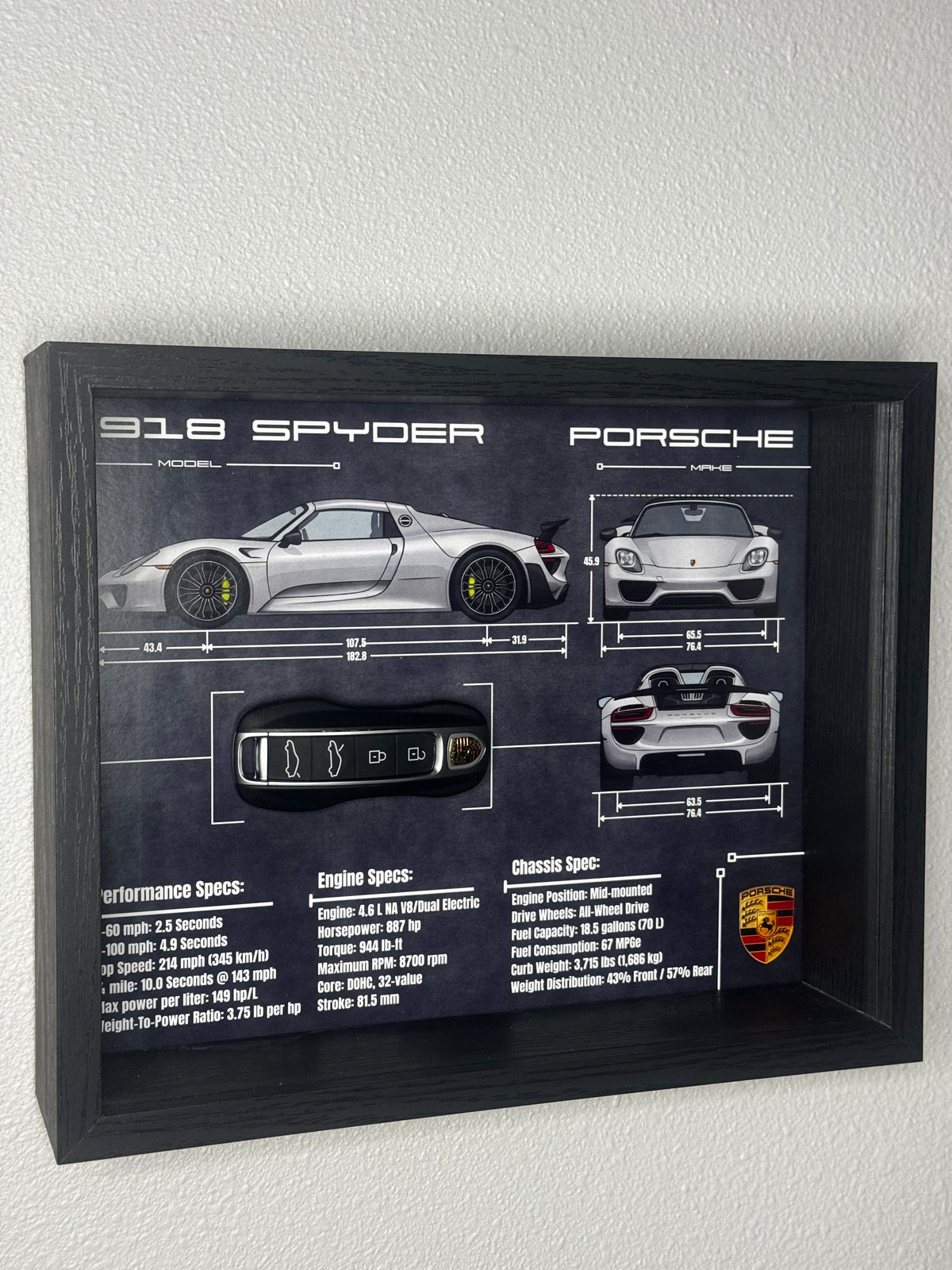 Porsche 918 Spyder Key Blueprint Frame