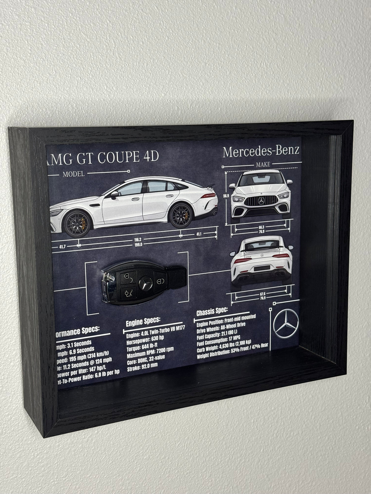 Mercedes-Benz AMG GT 4D Key Blueprint Frame