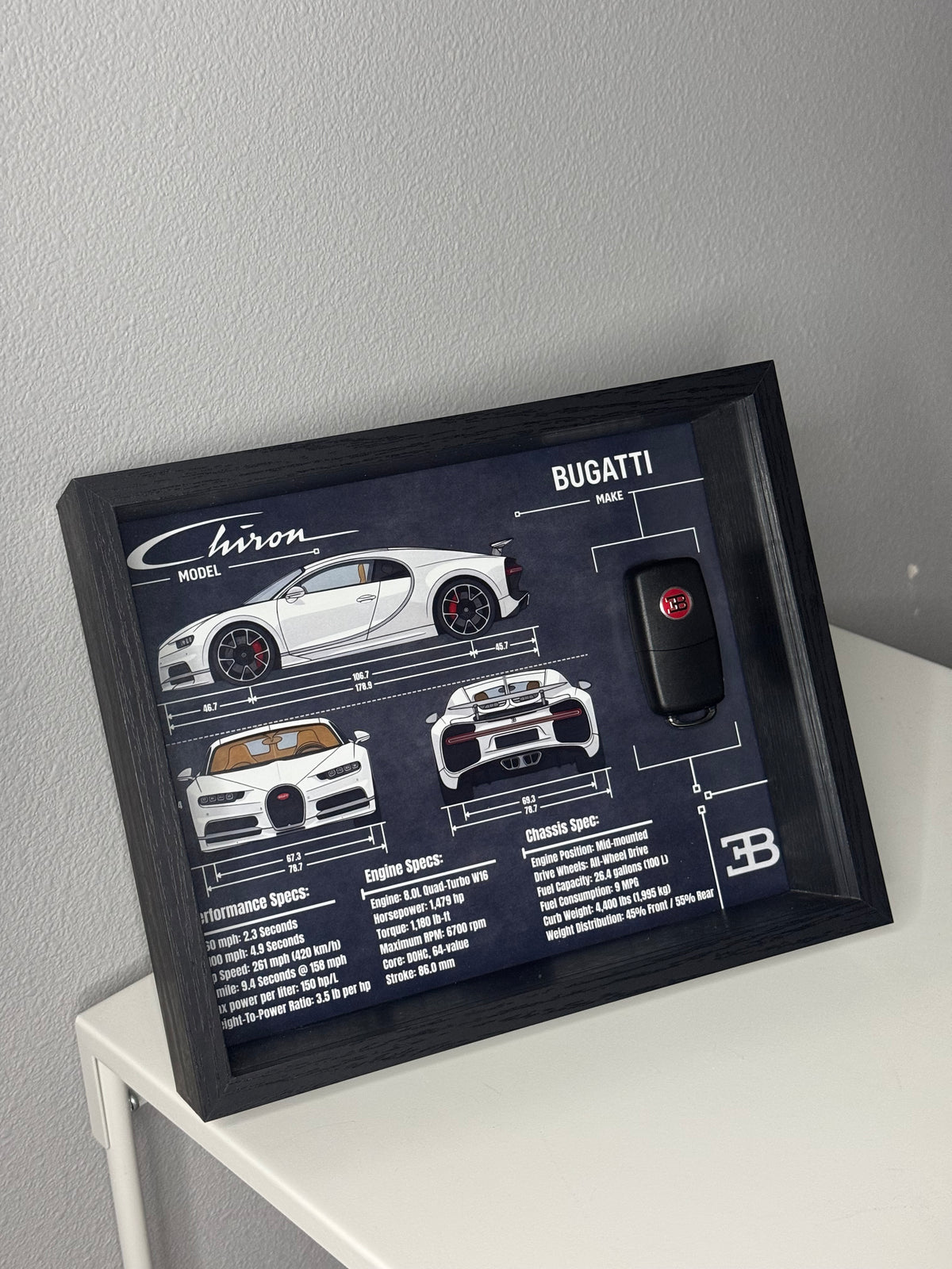 Bugatti Chiron Key Blueprint Frame