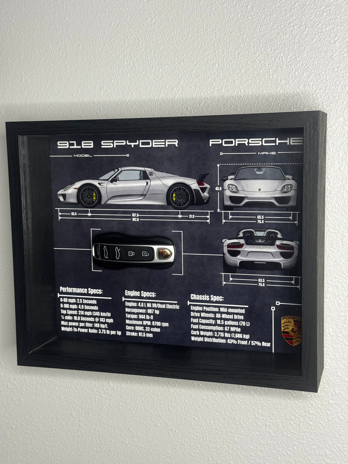 Porsche 918 Spyder Key Blueprint Frame