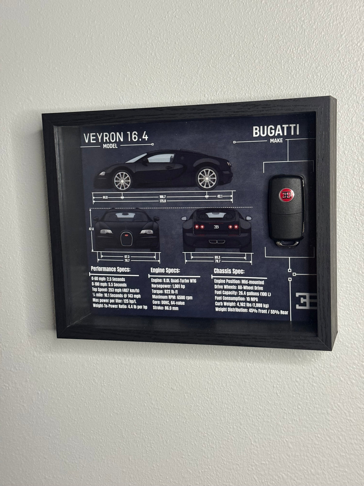 Bugatti Veyron Key Blueprint Frame