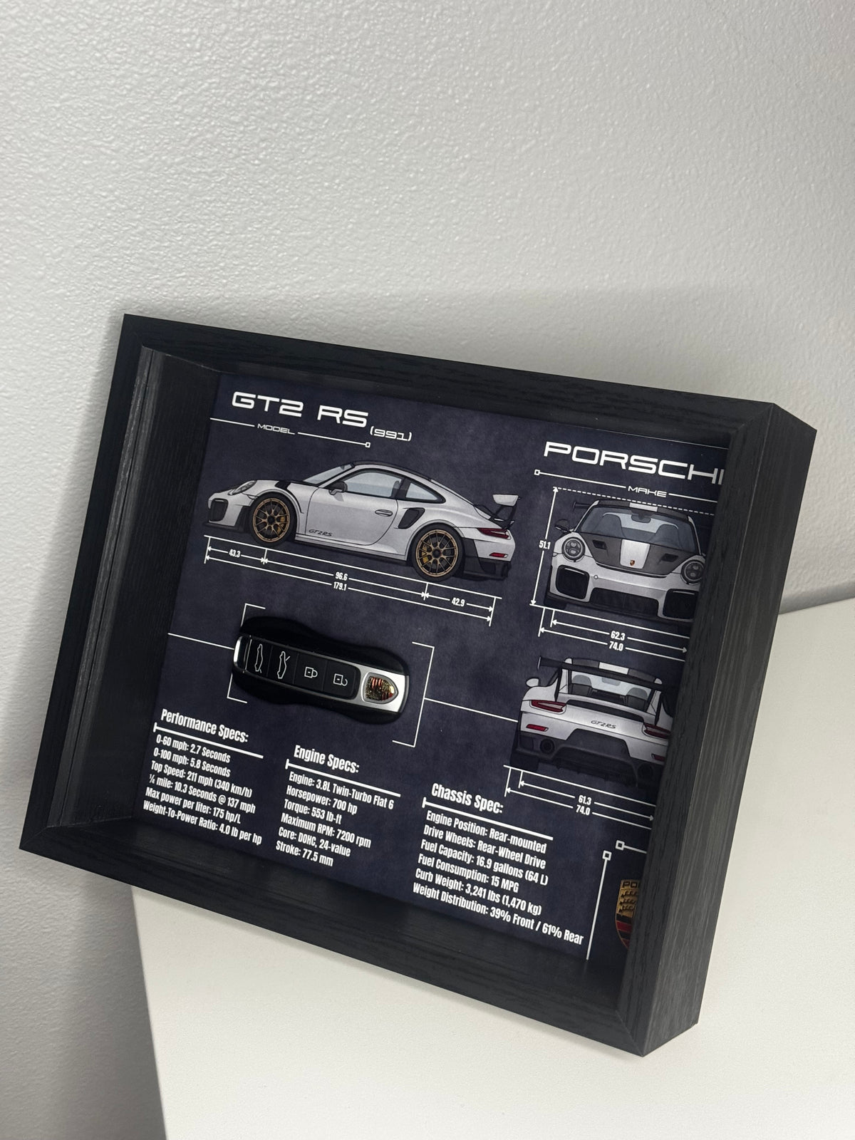 Porsche 911 GT2 RS (991) Key Blueprint Frame