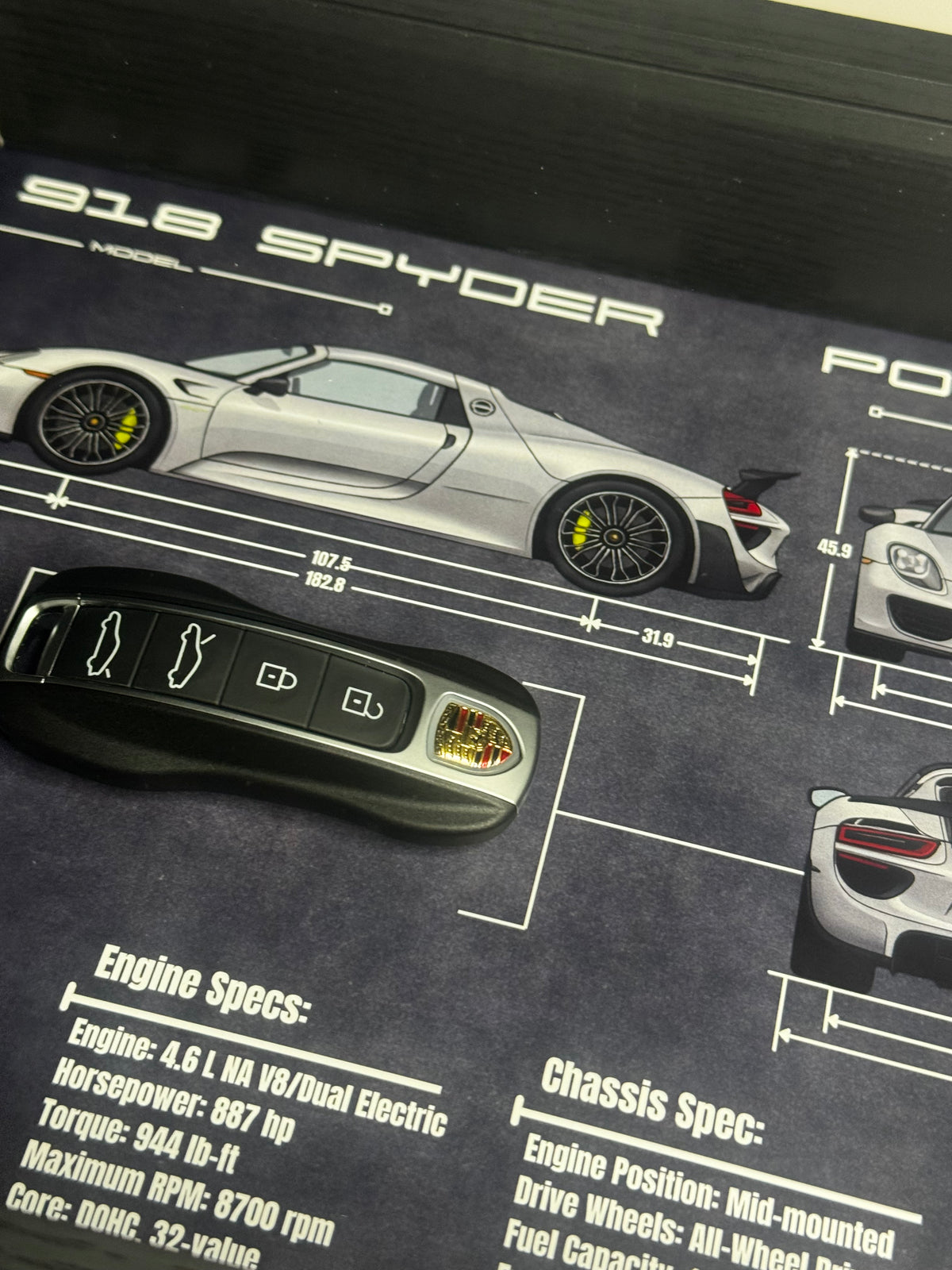 Porsche 918 Spyder Key Blueprint Frame