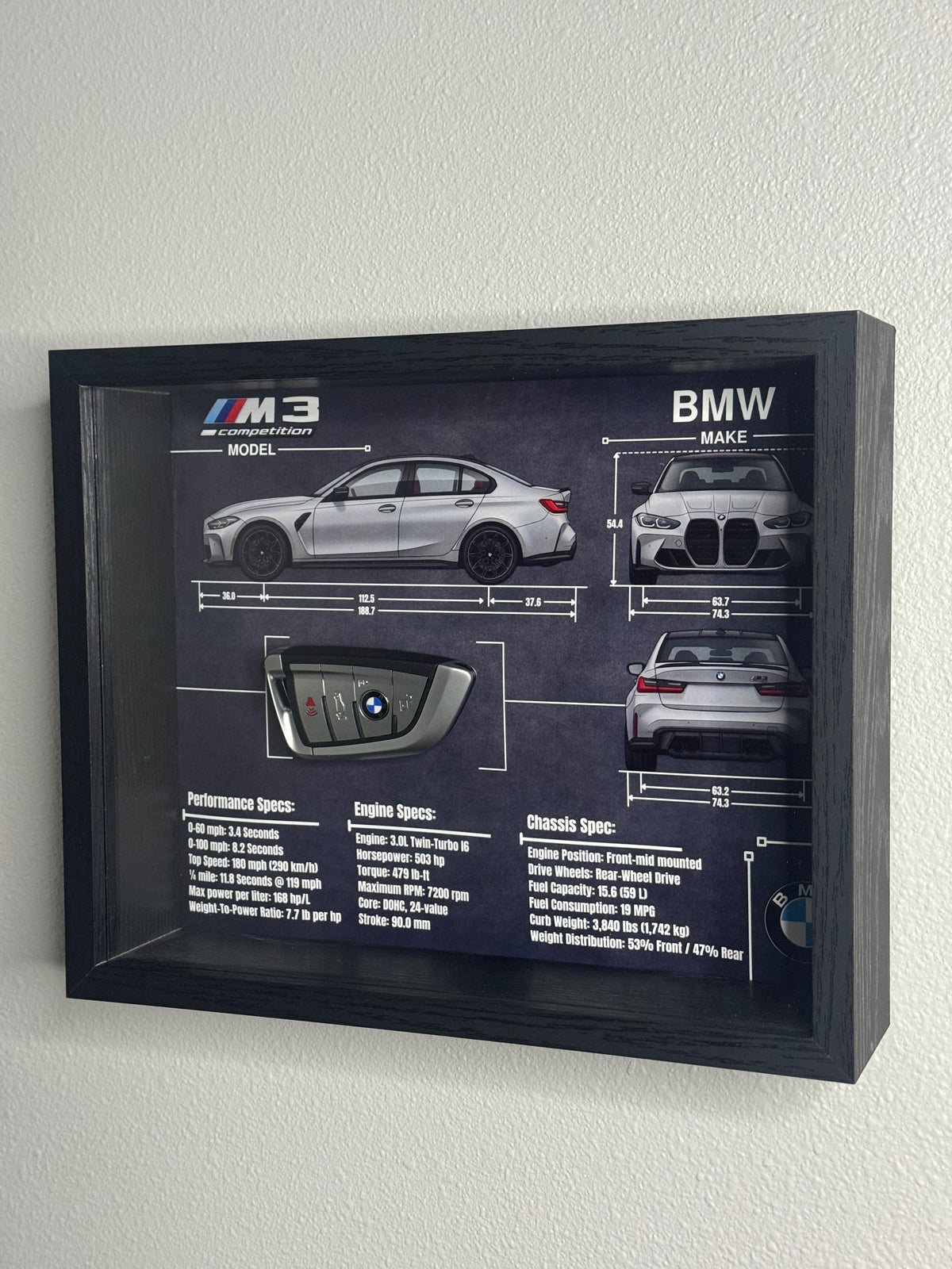 BMW M3 Competition Key Blueprint Frame