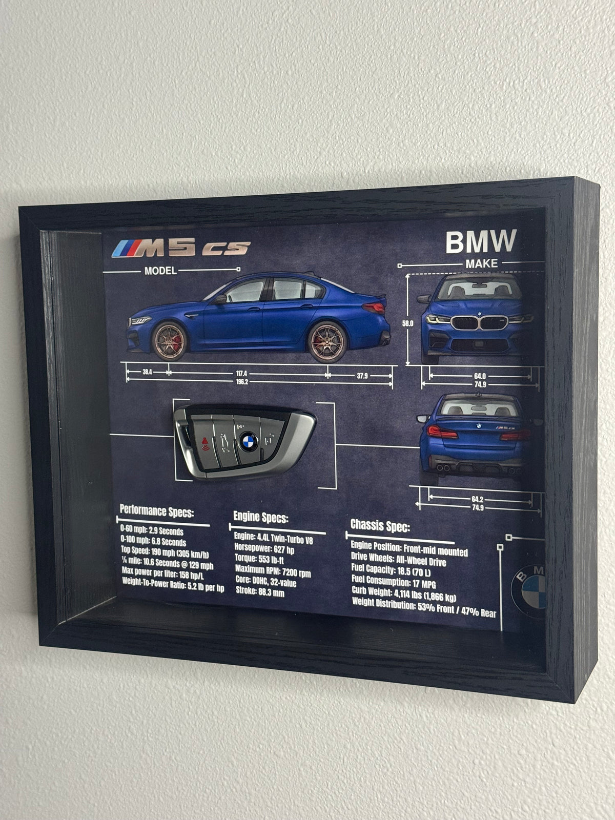 BMW M5 CS Key Blueprint Frame