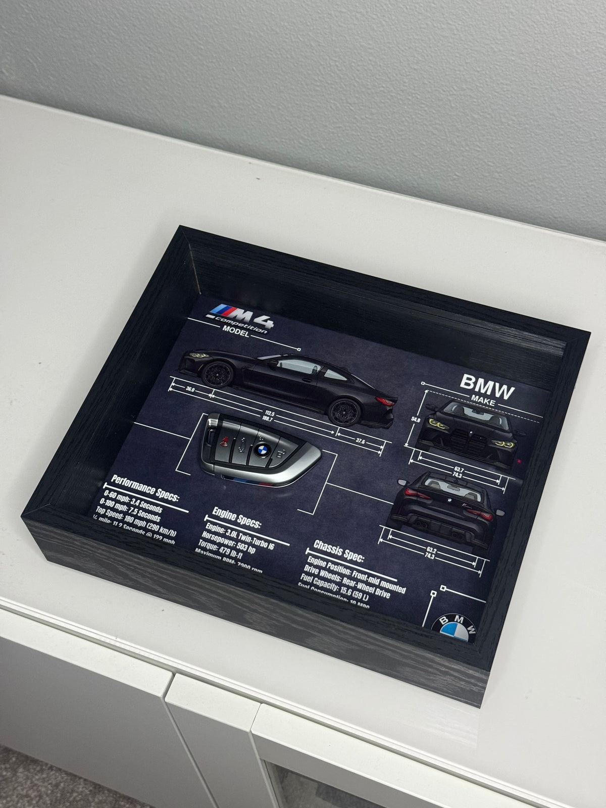 BMW M4 Competition Key Blueprint Frame