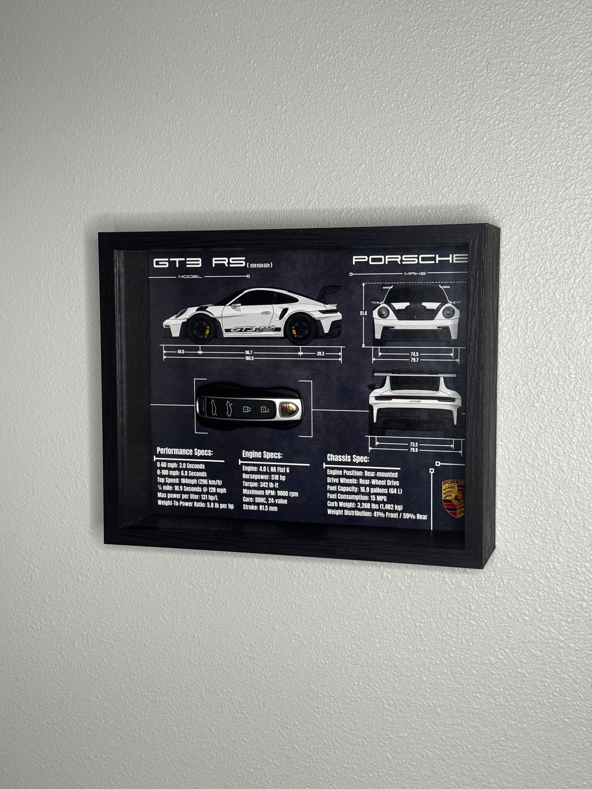 Porsche 911 GT3 RS (992) Key Blueprint Frame