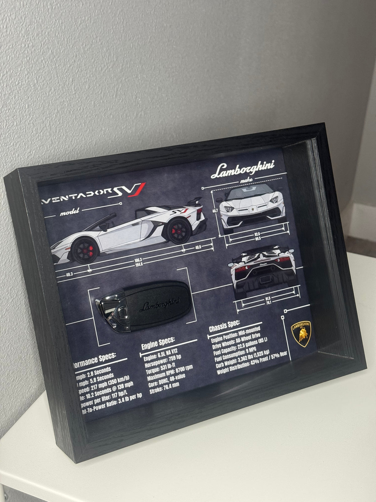 Lamborghini Aventador SVJ Key Blueprint Frame