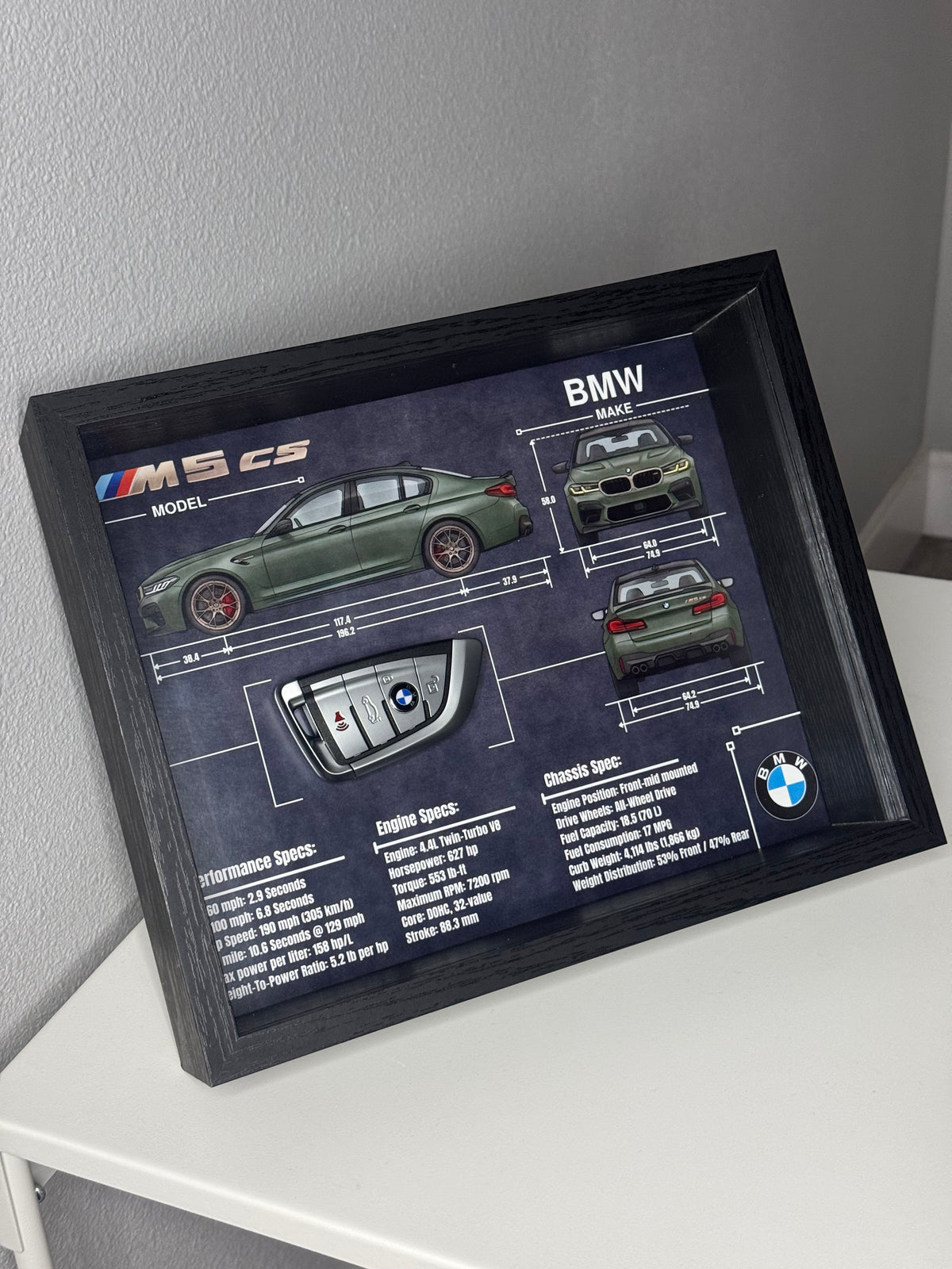BMW M5 CS Key Blueprint Frame