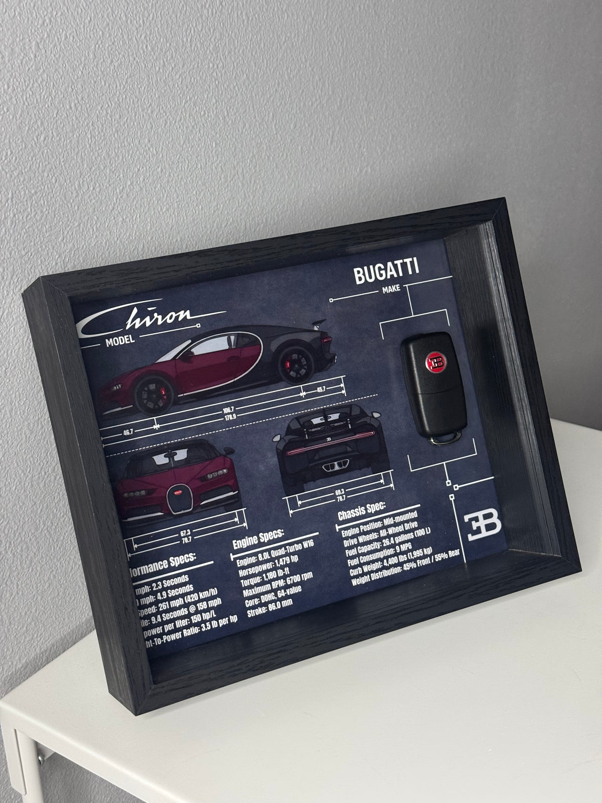 Bugatti Chiron Key Blueprint Frame