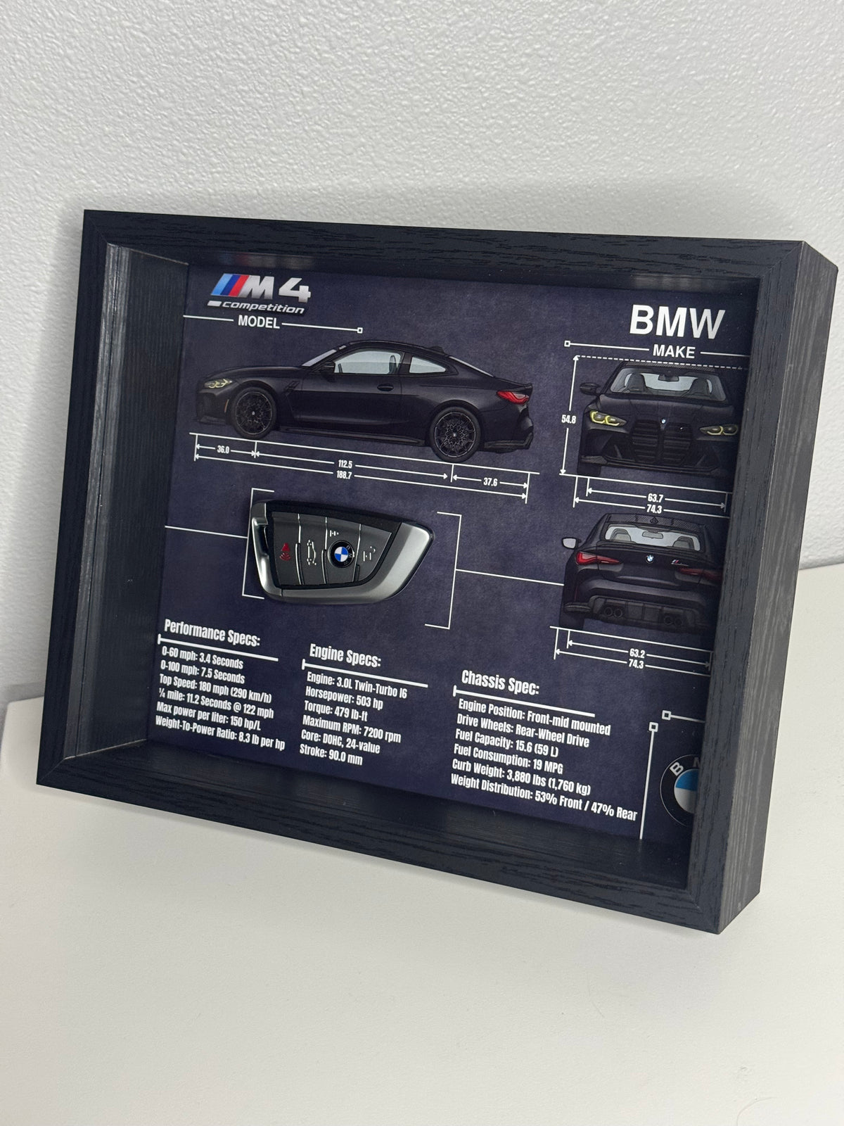 BMW M4 Competition Key Blueprint Frame