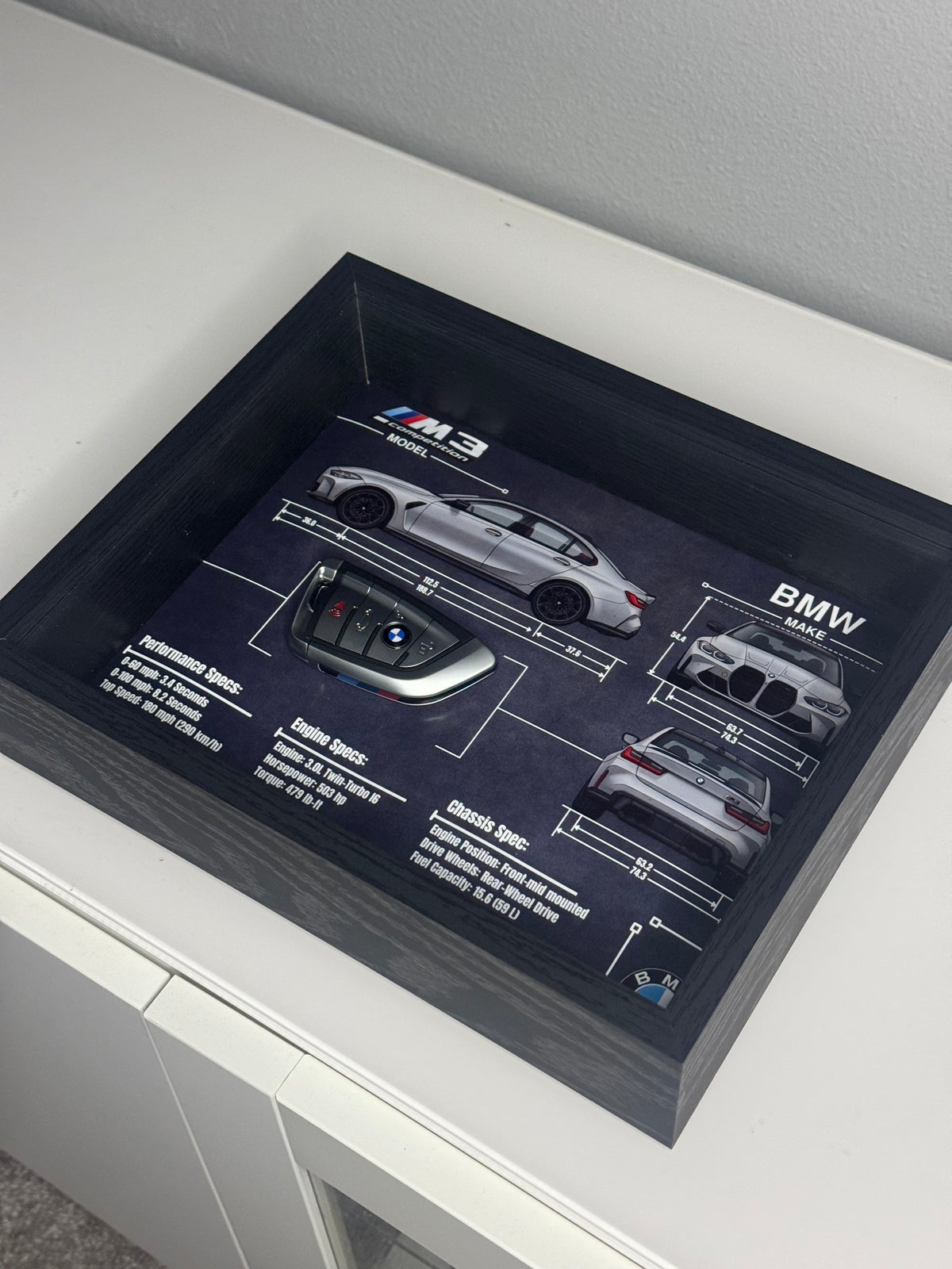 BMW M3 Competition Key Blueprint Frame