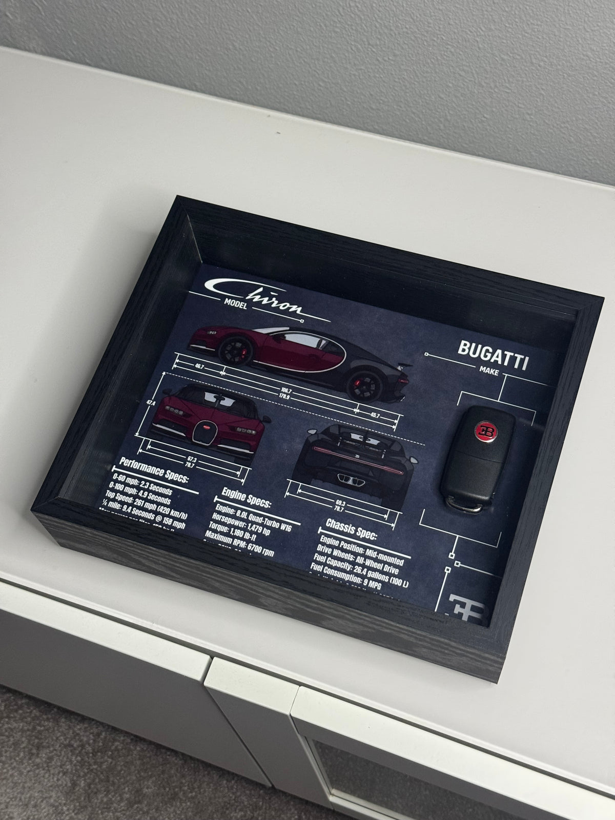 Bugatti Chiron Key Blueprint Frame