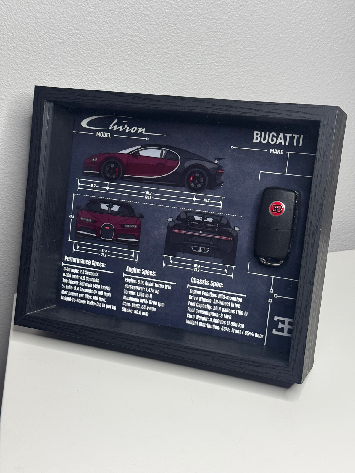 Bugatti Chiron Key Blueprint Frame