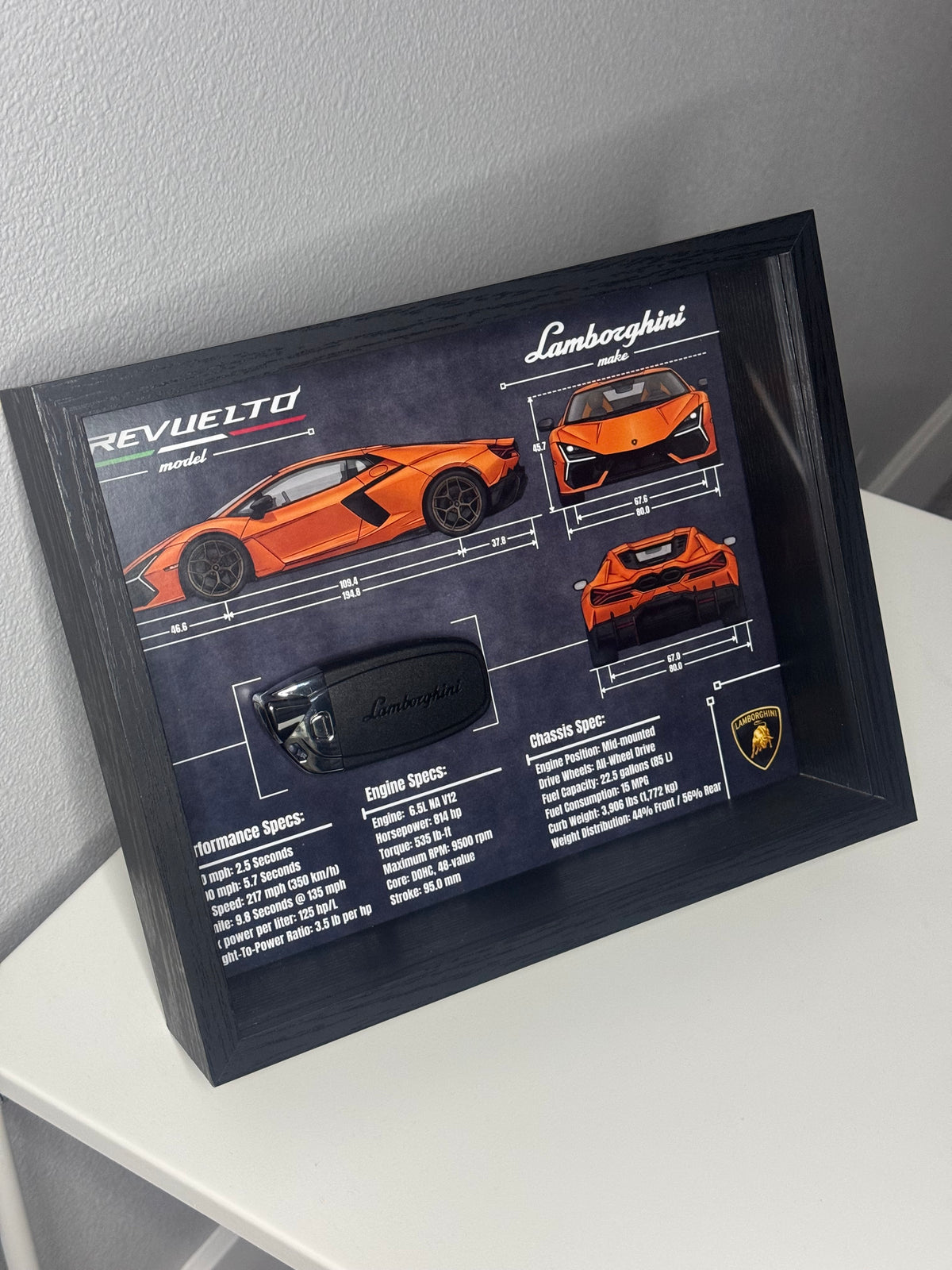 Lamborghini Revuelto Key Blueprint Frame