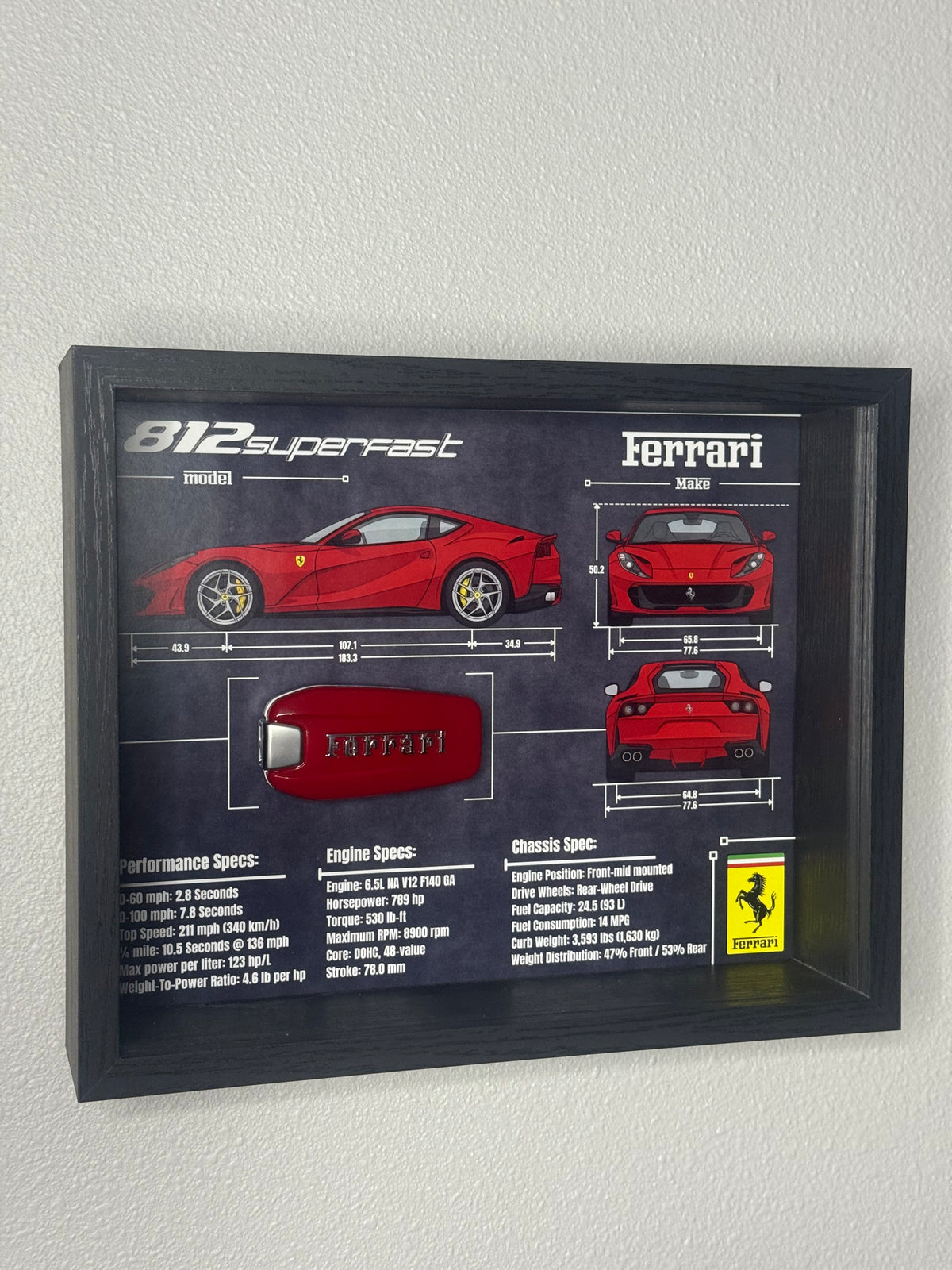 Ferrari 812 Superfast Key Blueprint Frame