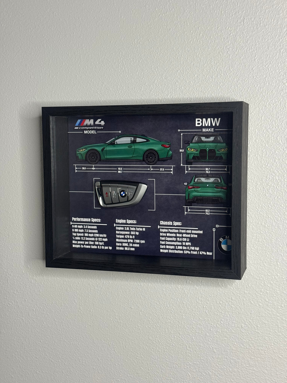 BMW M4 Competition Key Blueprint Frame
