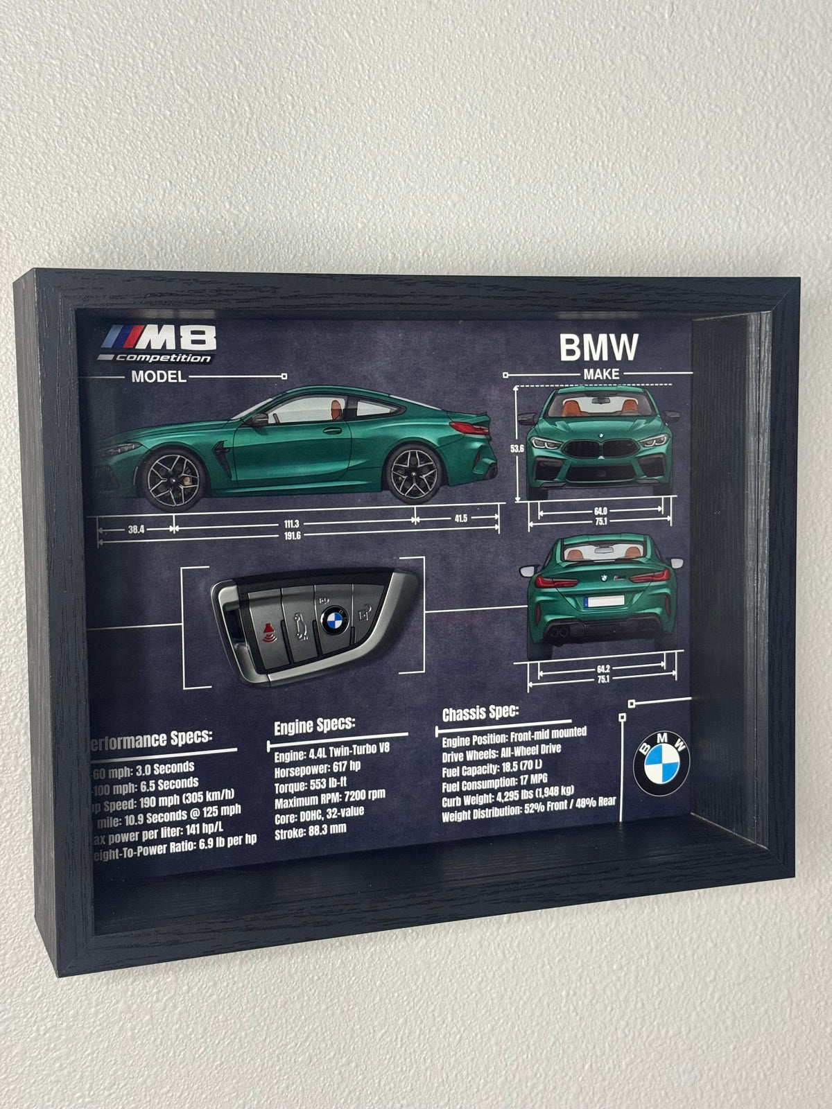 BMW M8 Competition Key Blueprint Frame