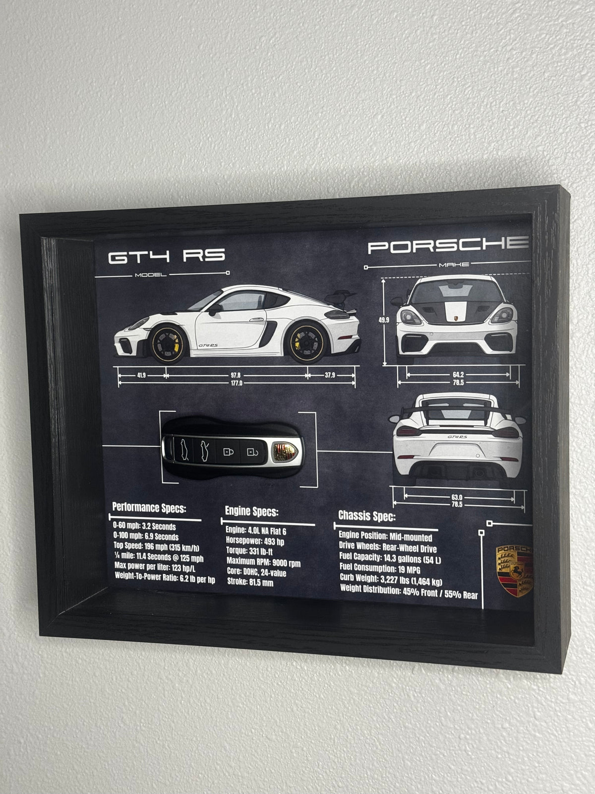 Porsche 911 GT4 RS Key Blueprint Frame