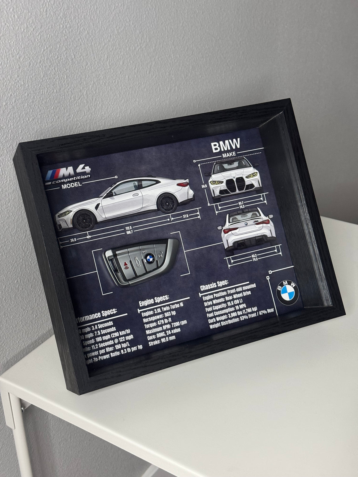 BMW M4 Competition Key Blueprint Frame
