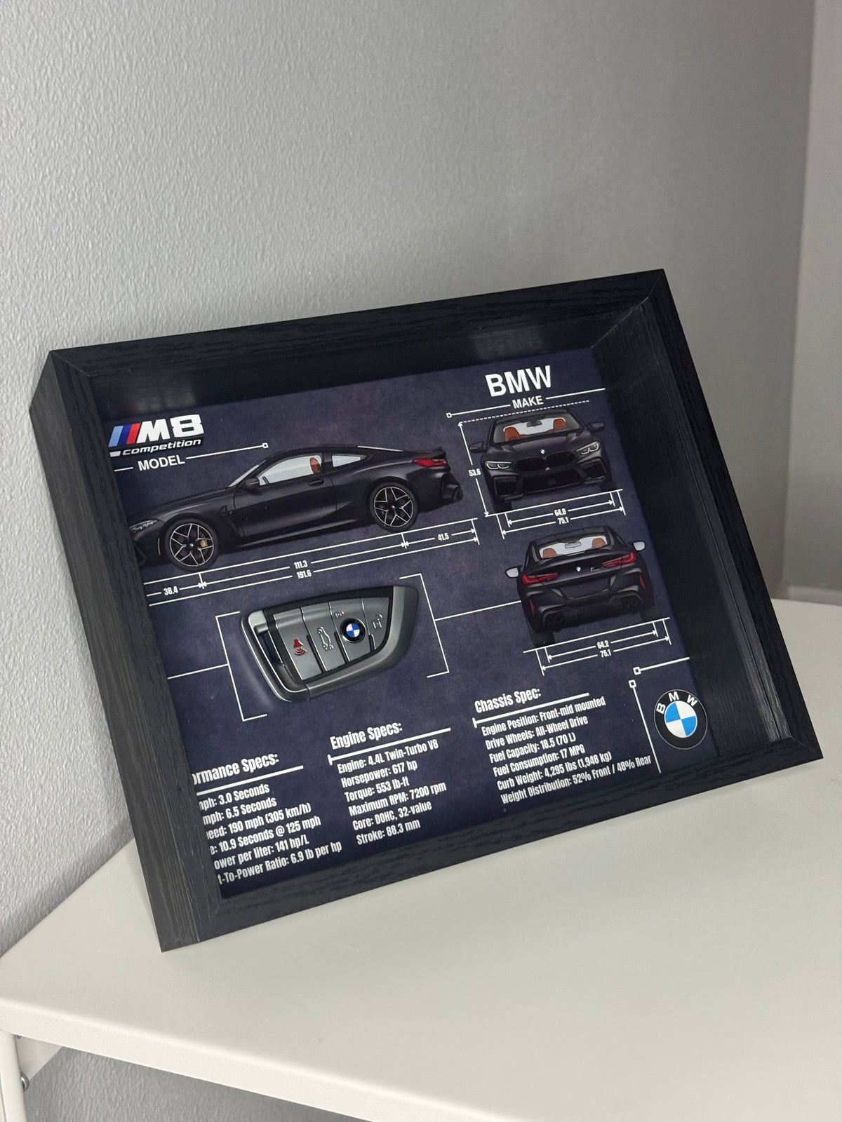 BMW M8 Competition Key Blueprint Frame