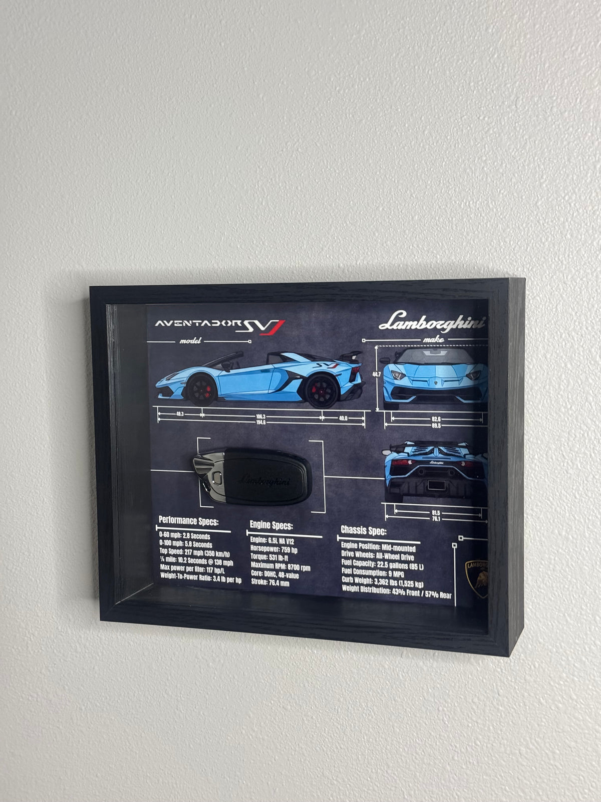 Lamborghini Aventador SVJ Key Blueprint Frame